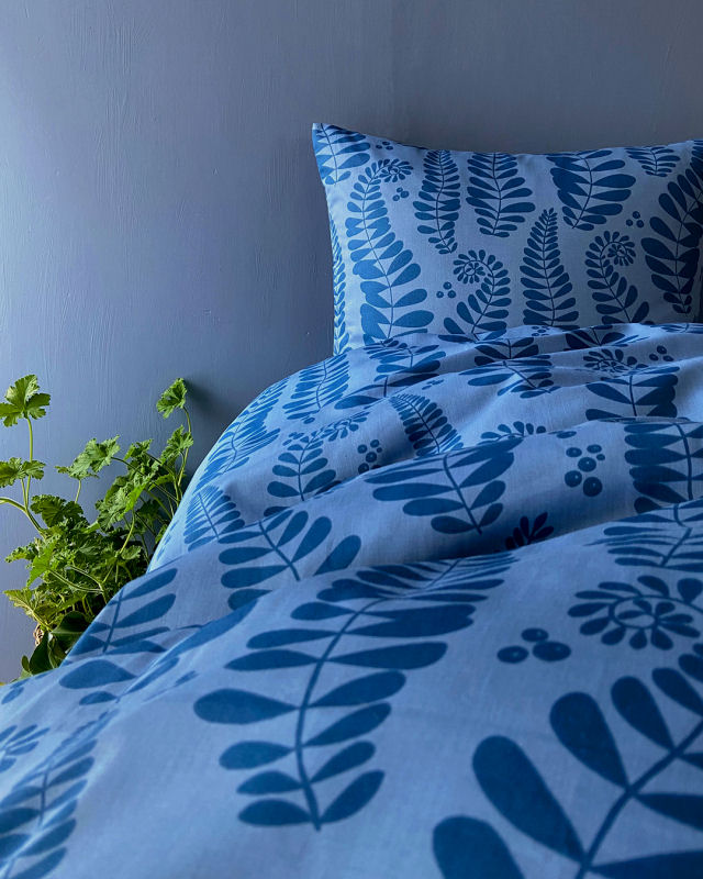 Sengetøj 140x200 cm: Luksus sengetøj fra SCHJERNING - FERN BLUE 200